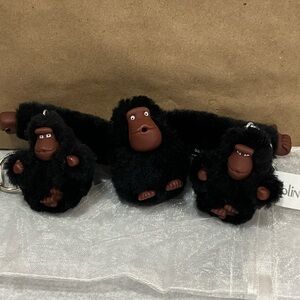 Kipling Black Monkey Keychain Set